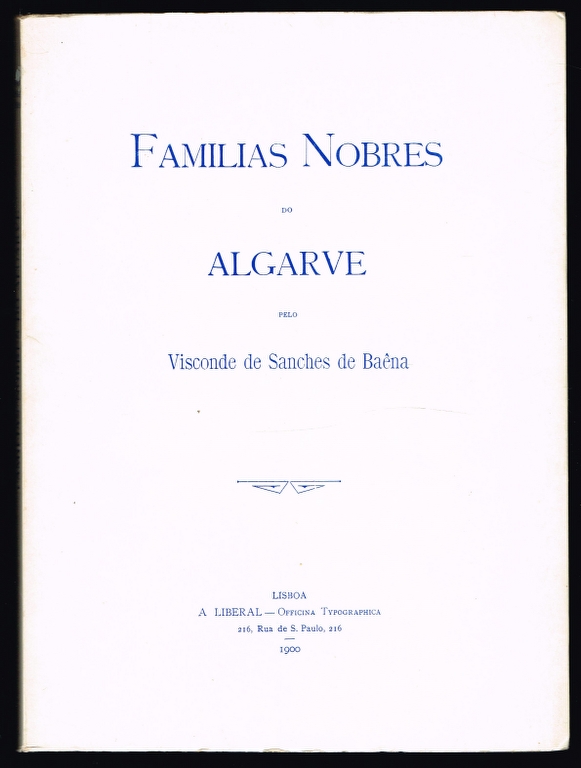 FAMILIAS NOBRES DO ALGARVE (2 volumes)